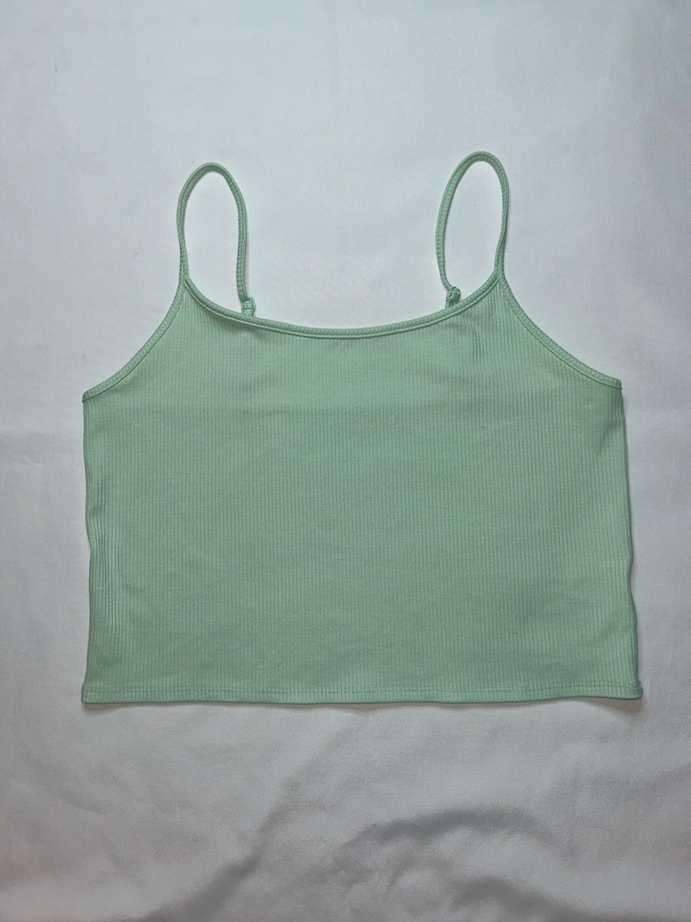 American Eagle Mint Green Ribbed Cropped Cami Tank Top Size XL